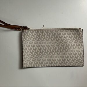 Michael Kors Beige Monogram Clutch